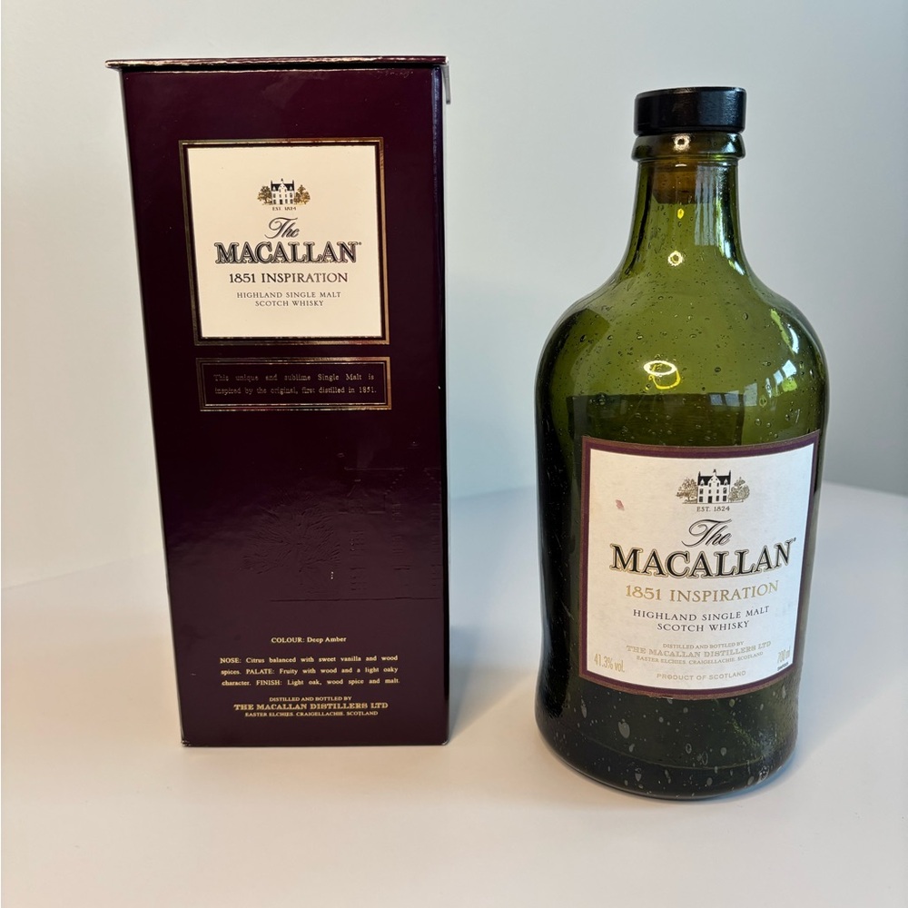 Macallan 1851 Inspiration Scotch Empty Green Bottle With Box - Picture 1 of 7